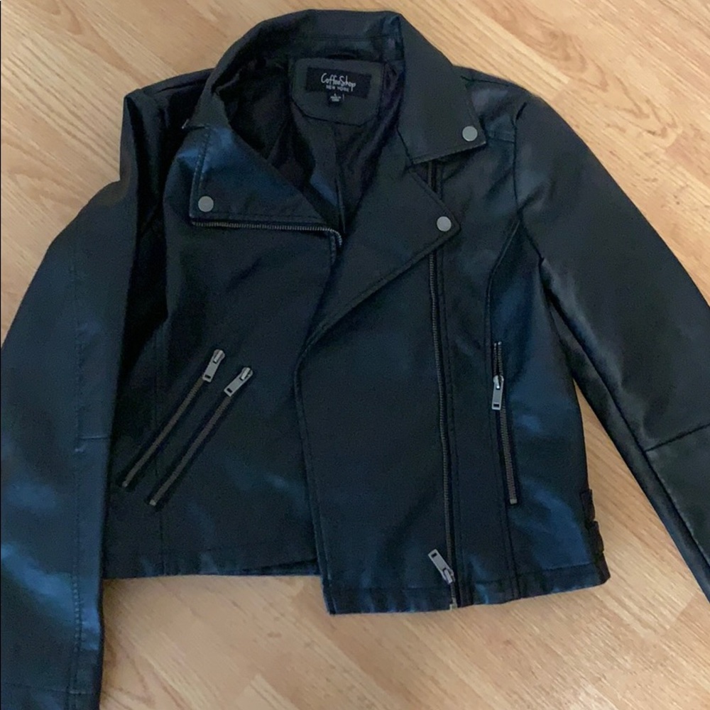 Black leather jacket